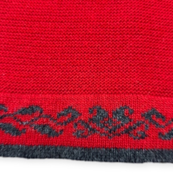 SWEATERMAN Laumann Norwegian New Wool Cardigan Sweater Red Gray Medium - Picture 5 of 9